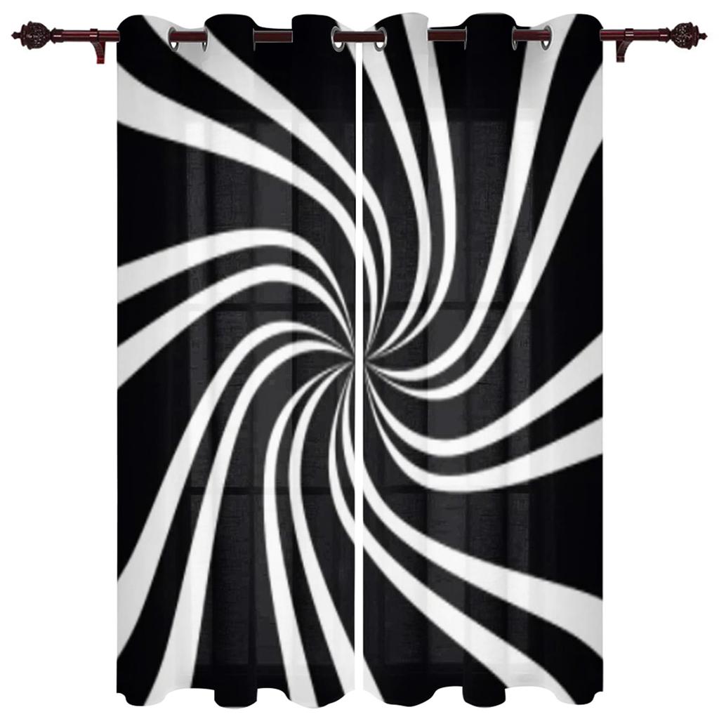 Abstraktní geometrický černobílý okenní závěs pro dětský pokoj, domácí žaluzie, závěsy do obývacího pokoje, ložnice, okenní závěsy