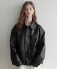 Lenav Les Button Leather Jacket (Black)