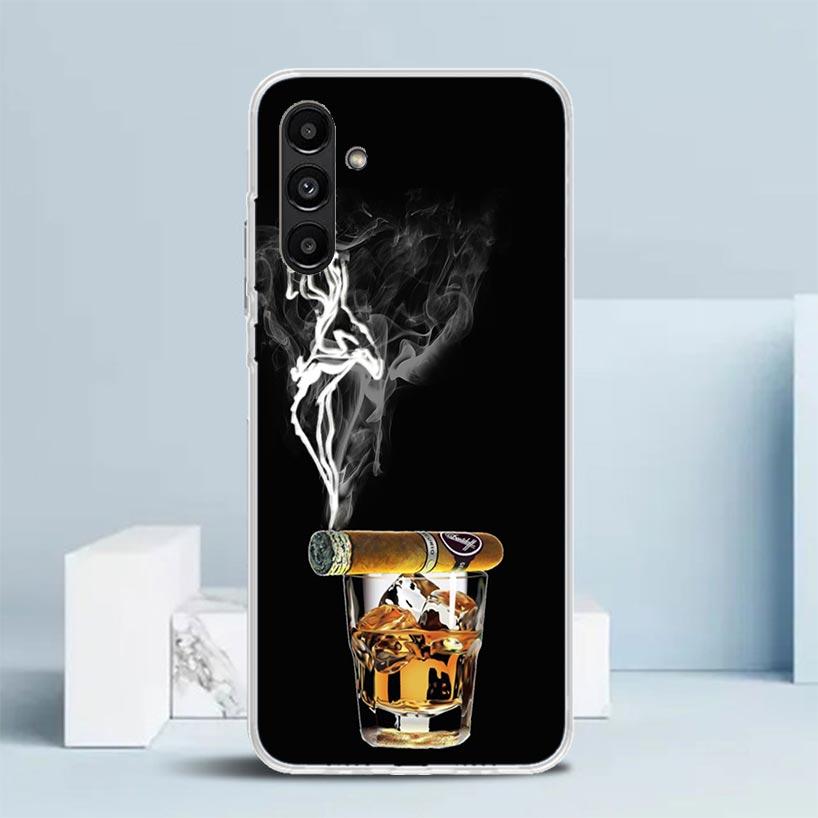 Cigar Whiskey Ice Drink Phone Case For Samsung Galaxy A17 A37 A57 A16 A15 A14 A13 A56 A55 A54 A53 A36 A35 A34 A33 A26 A25 A24 A2
