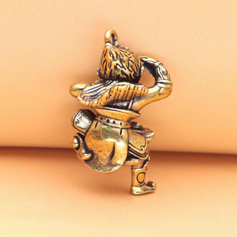 Vintage Messing Affe Handwerk Personalisierter Schlüsselanhänger Anhänger Schreibtisch Ornament Miniatur Beschlag Dekoration