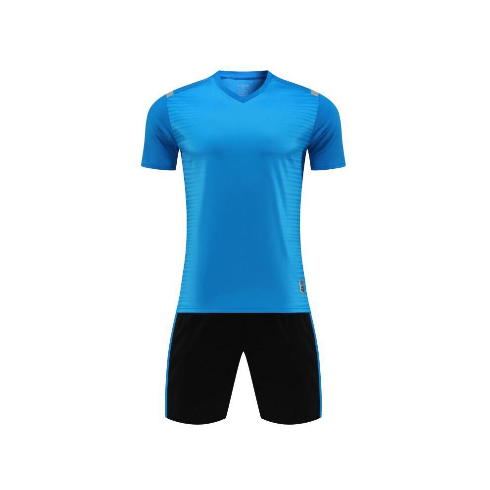 (Blue No Custom, L Height 165-170CM) Football Jerseys Sets Men Sports Soccer Jersey Survetement Football Uniforms Women Soccer Training Suit