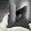 Mens Slim Straight Jeans Retro Cut Wide Leg Pants Clean Fit Streetwear