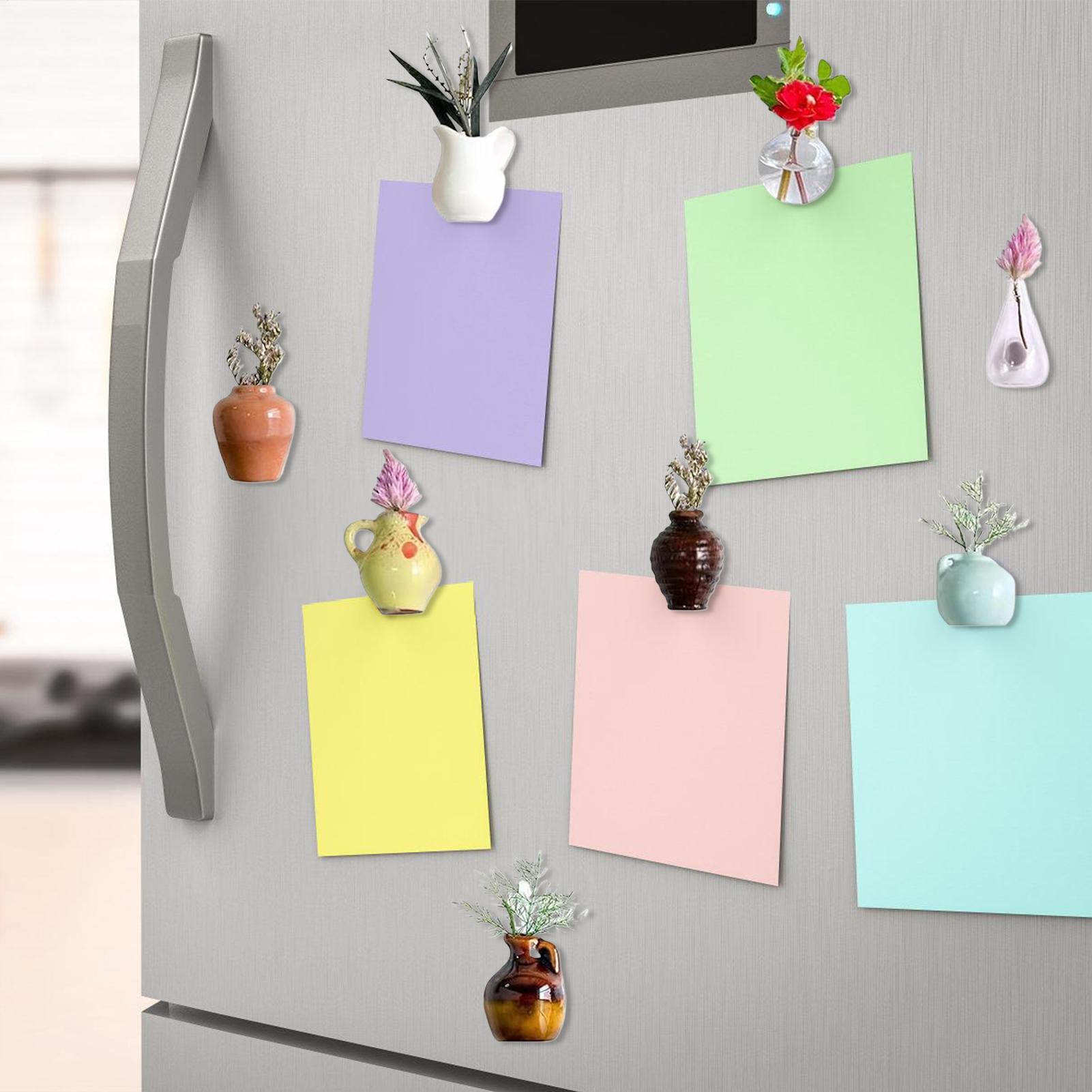

Creative Magnetic Mini Ceramic Vase 3D Ceramic Vase Fridge Magnets DIY Refrigerator Kitchen Decorations CN