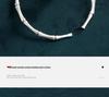 999 Sterling Silver Open Bamboo Joint Bracelet: Polished & Matte, Young Style, Solid Silver, Women's Thin Design.
