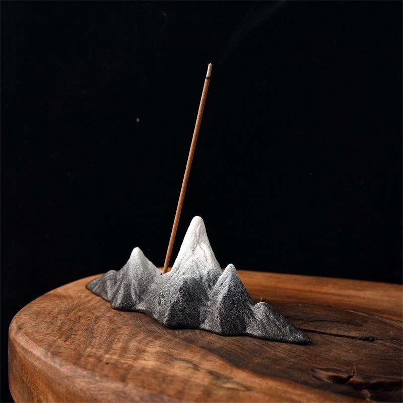 

Ceramic Incense Holder & Fish Tank Decor: Snow Mountain Style Pen Holder