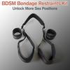 Sex Bondage BDSM Kit Bed Restraints Set Adjustable Leg Straps Handcuffs for SM Adult Couples Game Play Sex Toy for Women