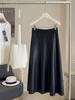 Women's High-End PU A-line Leather Skirt: 2025 Autumn High-Waisted Medium-Length with Good Drape and Inner Layer