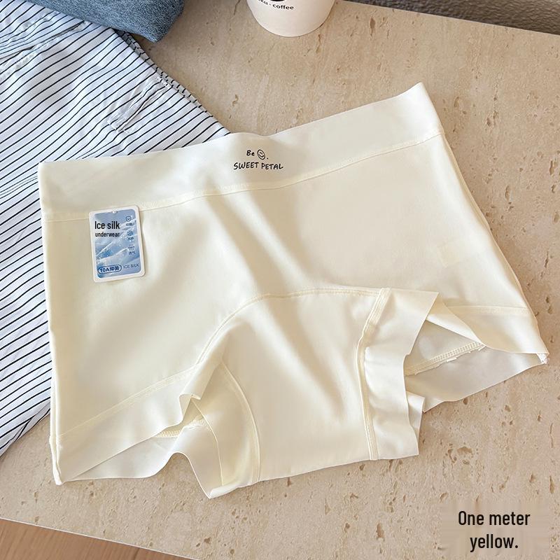 10A Antibacterial Ultra-thin Macaron Color Ice Silk Women's Boxer Briefs - Breathable & Skin-friendly.