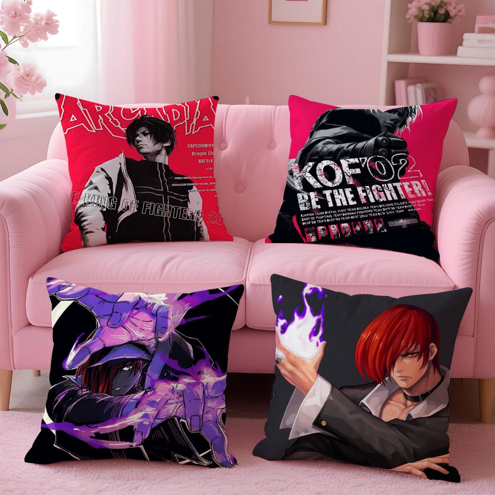 Classic Fighting Japanese Game TThe King of FFighterS Cushion Cover Pillow Case Soft Skin Friendly Fabric  Concealed Zipper