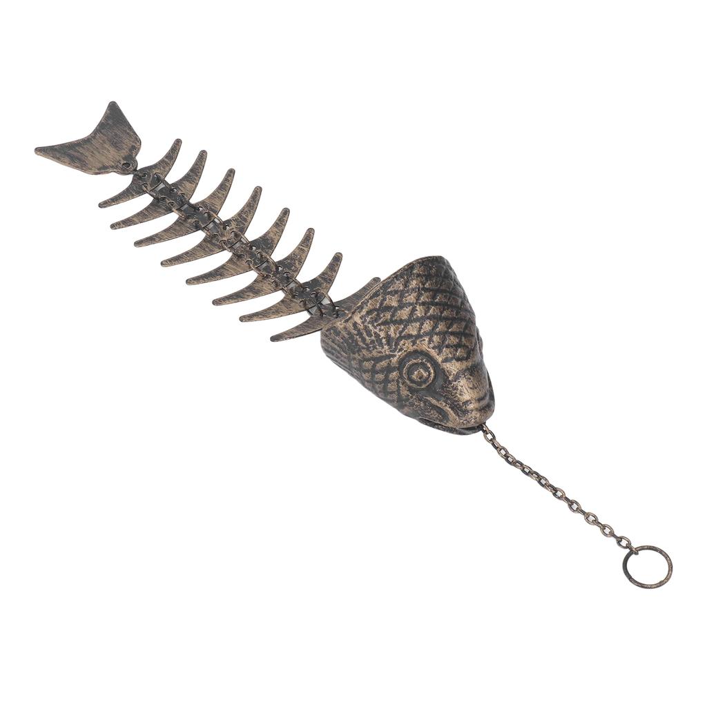 Fishbone Wind Chimes Relaxation Sound Beautiful Melody Iron Hanging Ornament for Home Decoration