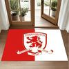 Middlesbrough Football Design Crystal Velvet Rug Soft Decorative Mat for Bedroom Entrance