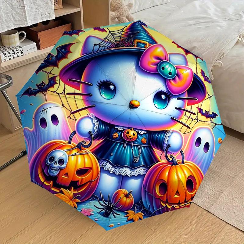 

1pc Halloween Hello Kitty Automatic Open/Close Umbrella, Lightweight Design for Everyone, Halloween & Christmas Gifts - Ideal for Daily, Formal, Party