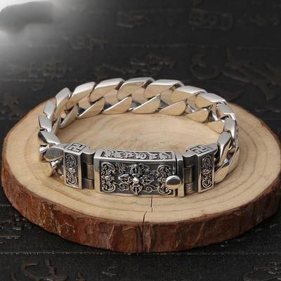 Diamant-Stößel-Armband, Herren-Sechs-Silben-Mantra, Retro-Armband, Dominierender und trendiger neuer Stil