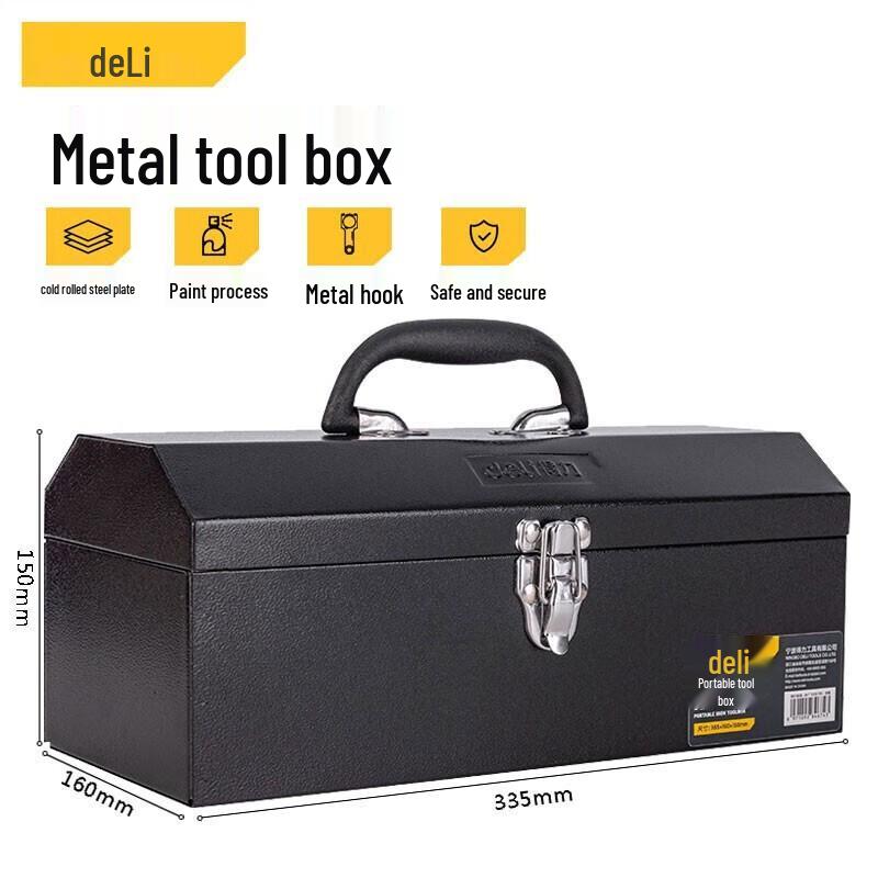 Deli DL6161 Thickened Metal Portable Toolbox