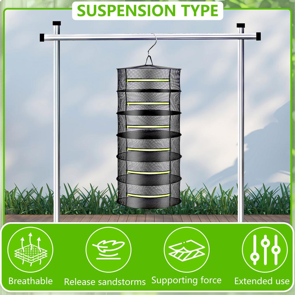 4/6 Layer Folding Food Herbs Drying Net Drying Rack Breathable Hanging Mesh Basket Flowers Buds Plants Flowers Buds Dryer