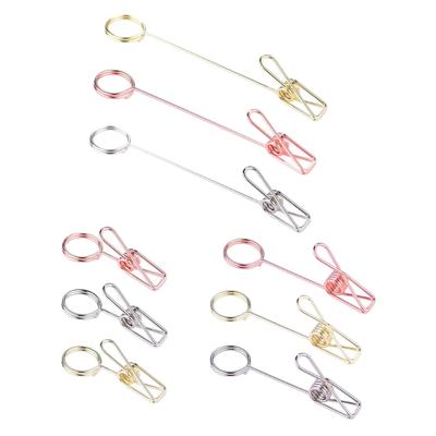 5Pieces Metal Photo Stand Clip Name Card Organiser Stand With Iron Wire Clip For Office Desk Card Photo Organization