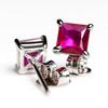 Orecchino Rubino Rosa Naturale 7,35 ct Argento Sterling 925 Quadrato per Lei Gioiello con Pietra Preziosa Regalo