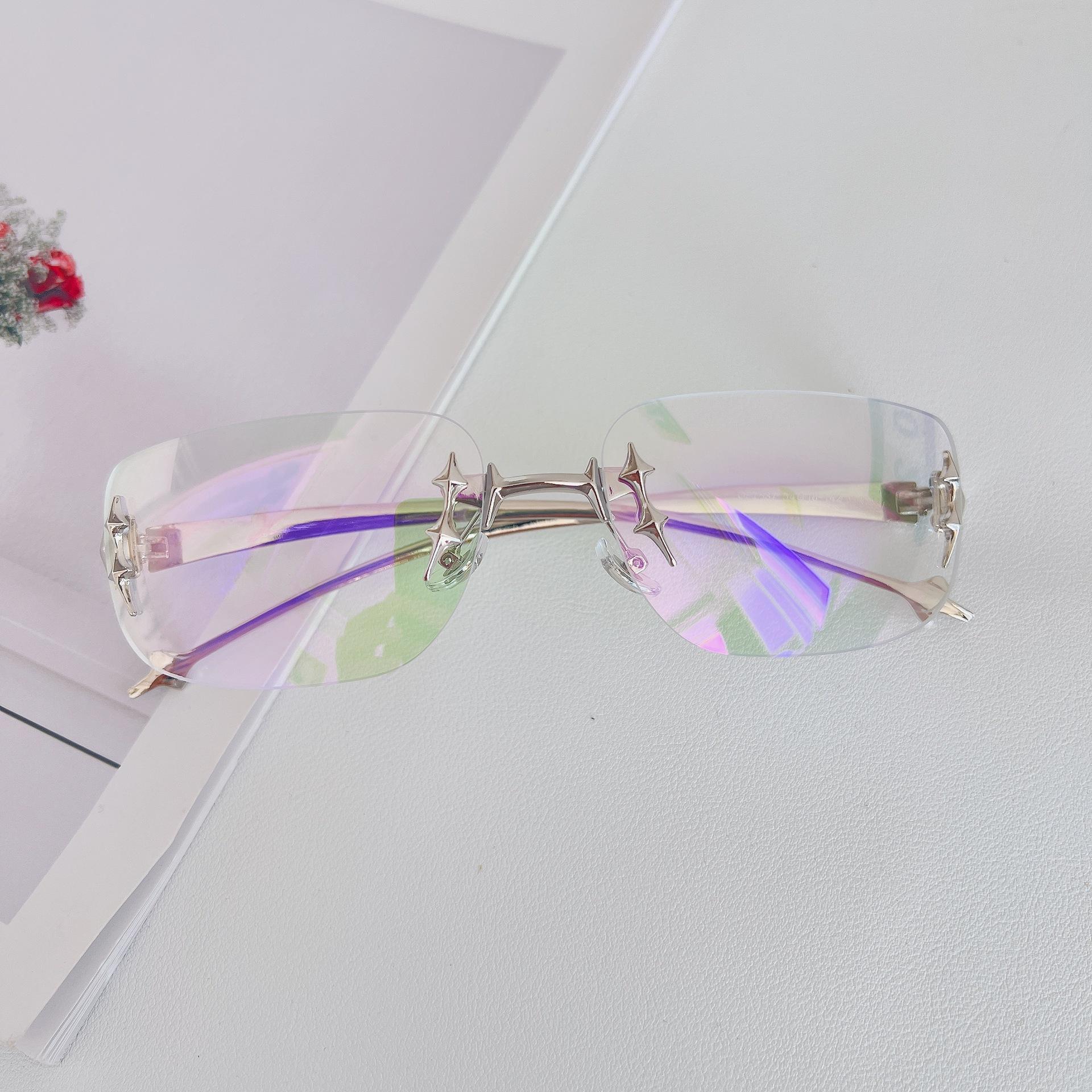 

Y2K Fashion Rimless Sunglasses for Female Future Technology Sense Sun Eyeglasses for Woman Korean Style Man Sun Glass
