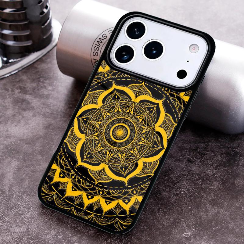 Mandala Flower Totem Phone Case for iPhone 17 16 15 Pro Max Air 14 13 12 11 Plus Shockproof Capa Cover