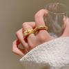 Light Luxury Brushed Zirconia Women's Open Ring - Retro Court Style Fashion