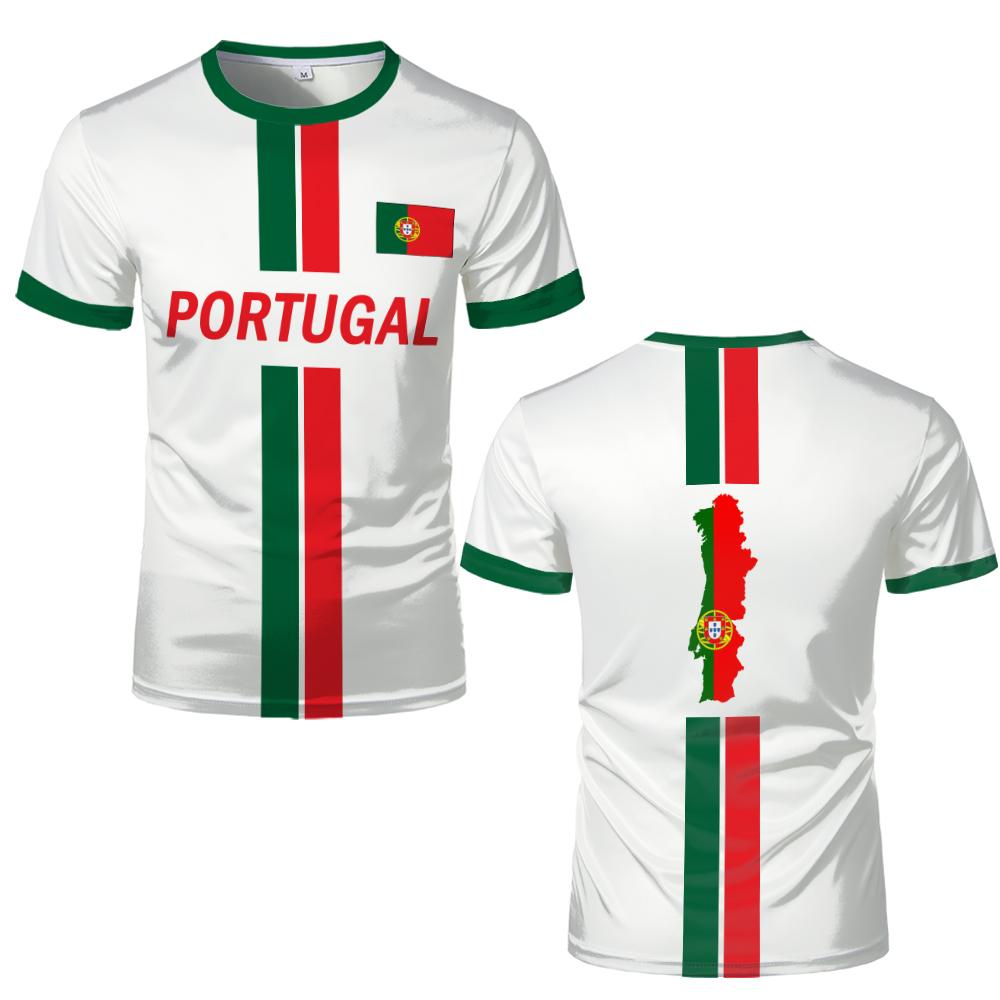 2026 New Portugal Flag Print T-shirt Summer Breathable Quick Drying Football Jersey Unisex Crew Neck Casual Sports Top Men Women