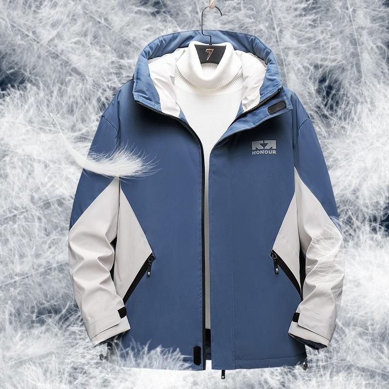 2025 Dunjakke Herre Hvit Andedun Hette Utendørs Fritid Par Arbeidsklær Fortykket Varm Løs Allsidig Jakke