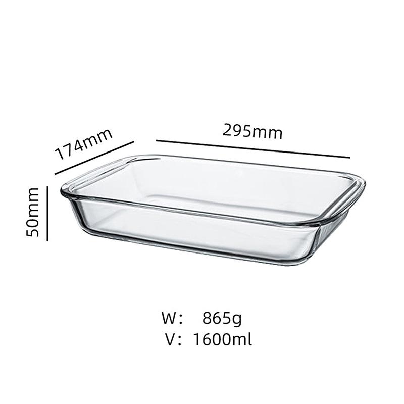 [Buy 1 Take 1]Rectangular Tempered Glass Bakeware Pan 1.6L/3L With Handle Glass Container Food Storage