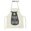 Kitchen Apron for Women Cartoon Animal Polar Bear Deer Printed Sleeveless Linen Aprons Home Cleaning Tools Cooking Baking Apron