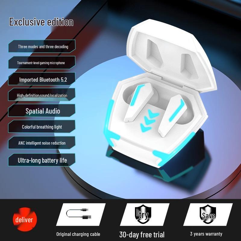 High-Quality Wireless Bluetooth Gaming Earphones with Low Latency, In-Ear Sound Localization, and Long Battery Life