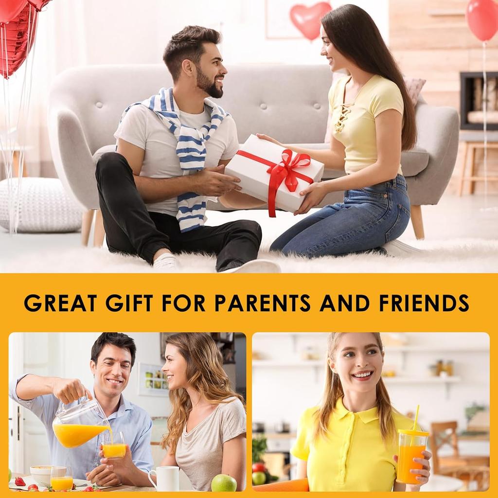 Citrus Juicer 4-in-1 Manual Juicer, ChefVille MJ02 Multifunctional Hand Juicer, Lemon Lime Squeezer with Comfortable Grip Handle, 21-Ounce Capacity