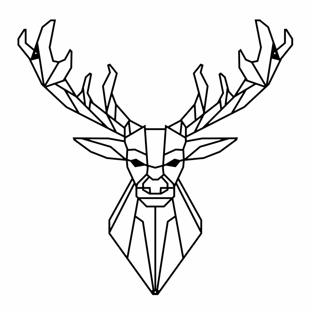 Decoration AD50, Deer, Black Structured, 500mm