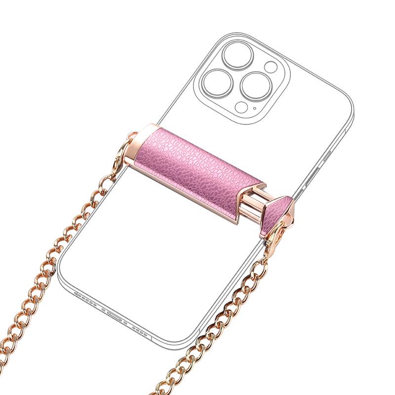Metal Crossbody Phone Lanyard with Back Clip and Chain Holder