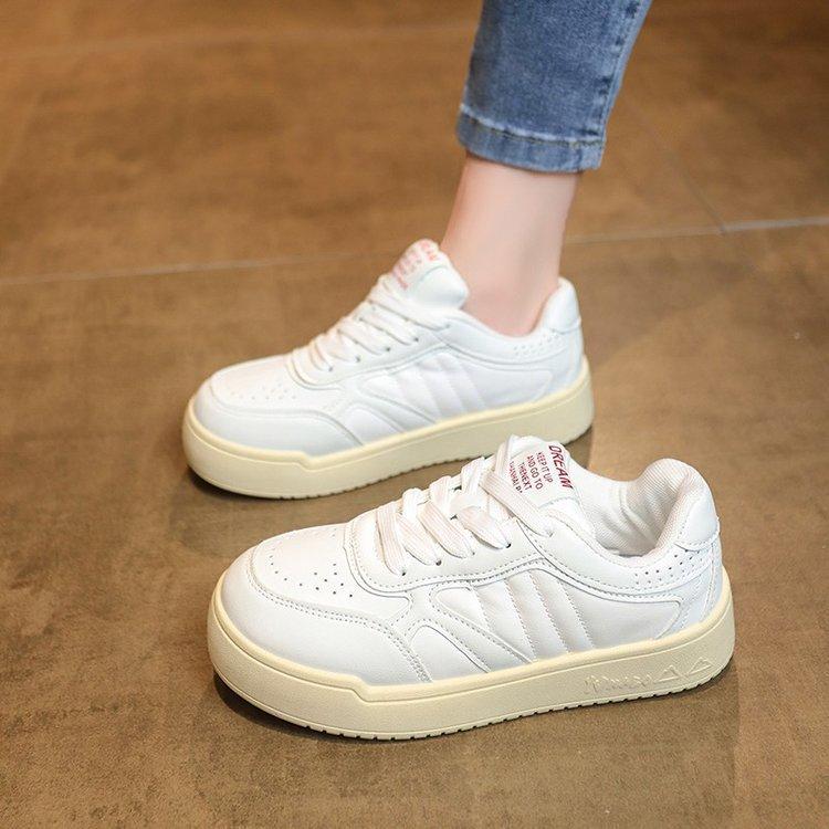 

Platform casual little white shoes women s autumn new lace-up single shoes fashion board shoes versatile sports shoes women 40 бежевый
