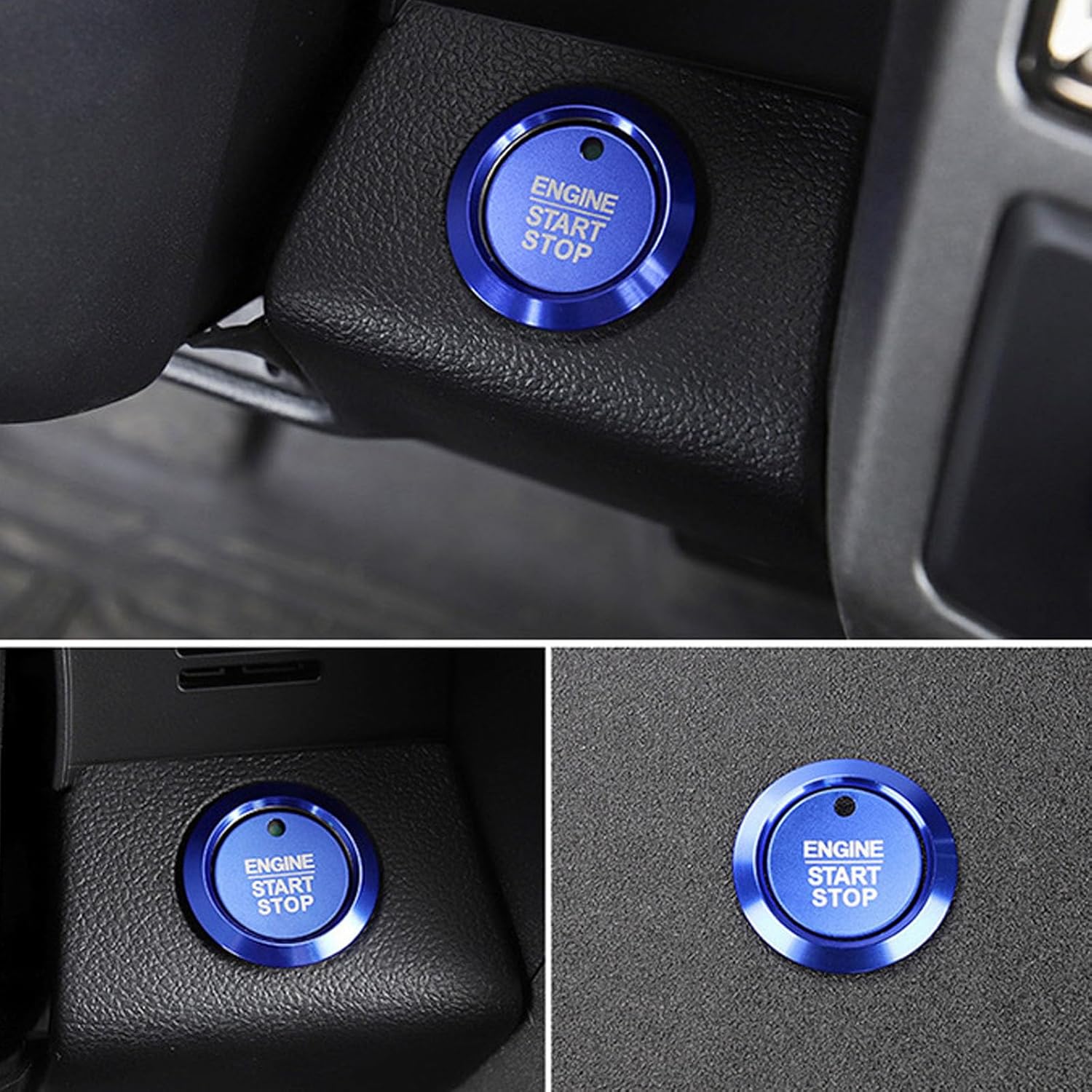 

TOPKU Aluminum Keyless Engine Push Start Button Cover Surrounding Ring Trim Compatible with Ford F-150 2017-2019 (Blue)