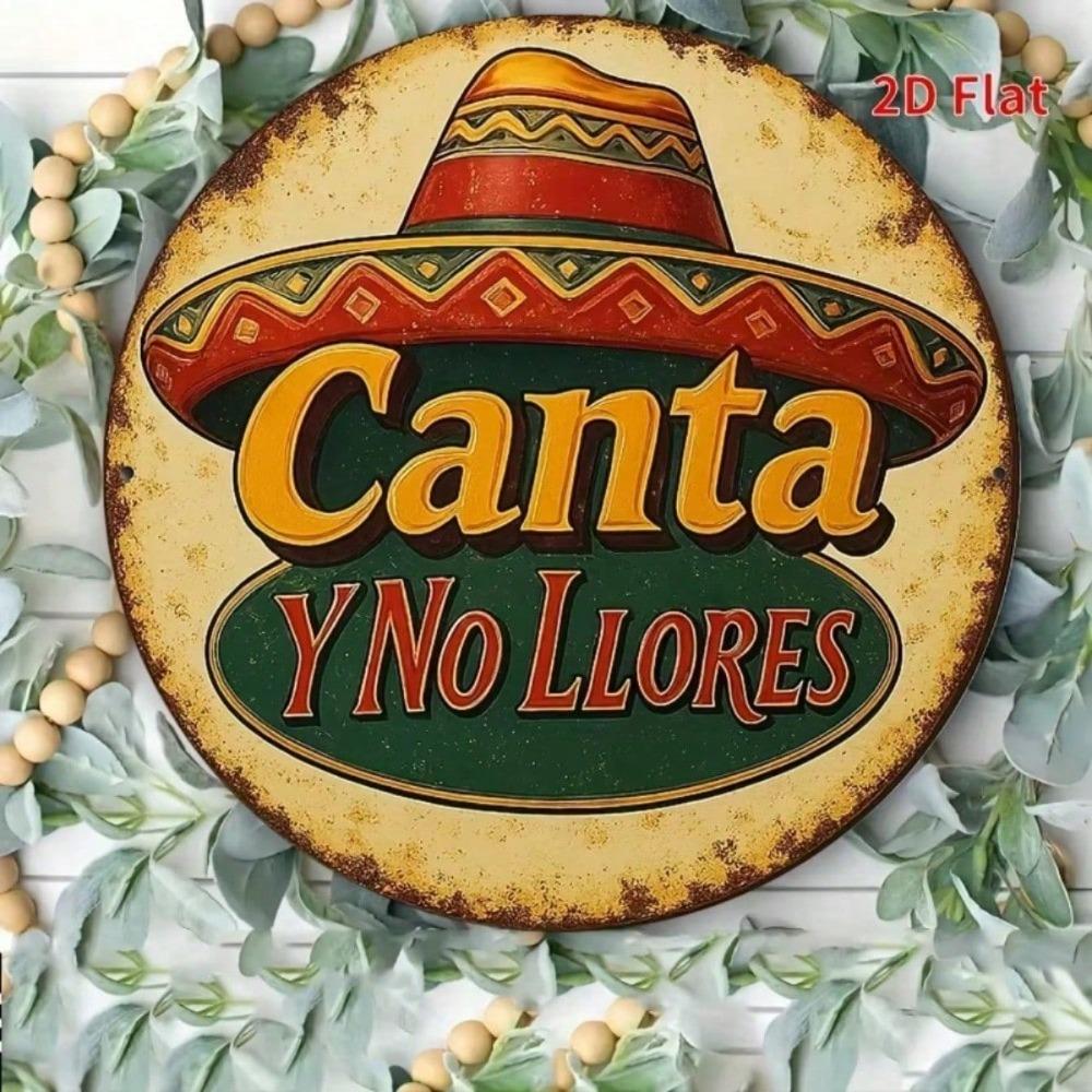 Retro Mexican Sun Hat Metal Sign Vintage Tavern Bar Wall Decor