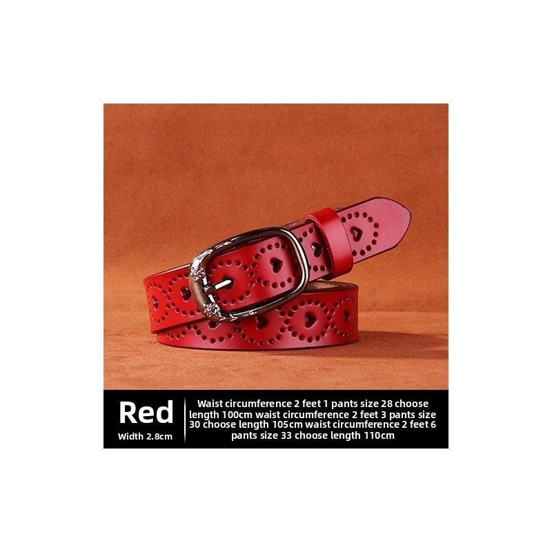 Classic Genuine Leather Womens Belt With Pin Closure For Office And Leisure