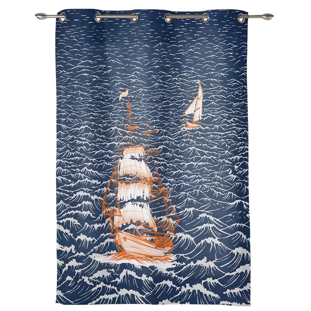 Vela Sulle Onde Tenda per Finestra Soggiorno Tenda a Valance di Lusso per Camera da Letto Decorazione Casa Cucina Tenda