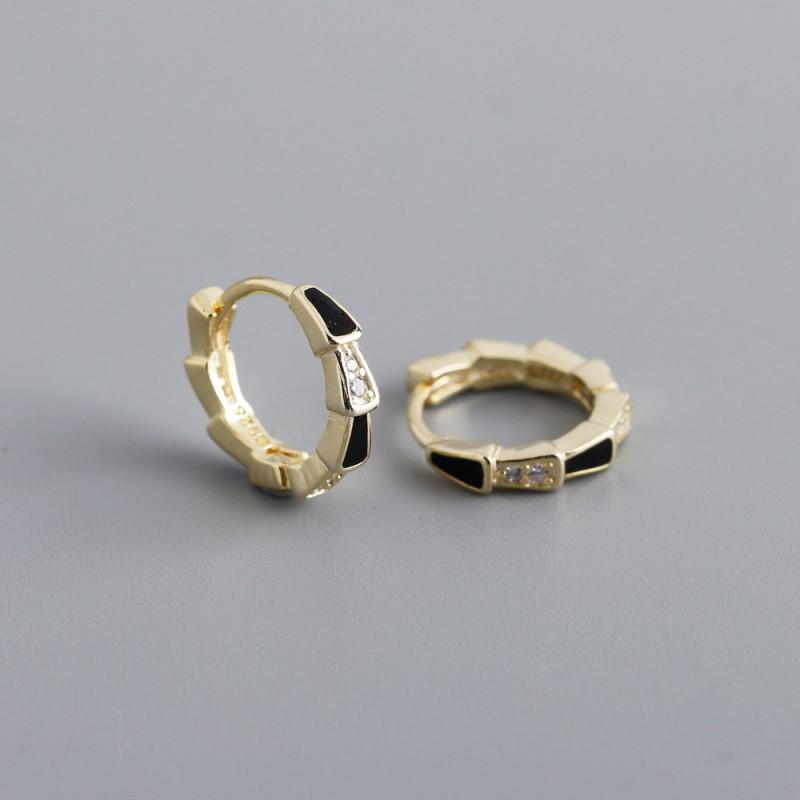 Sterling Snake Drop Earrings Women Gold White Lightweight Luxury Hoop Studs Fashion Office Wear 925 Sterling Silver