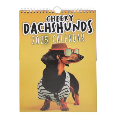 2025 Asılı Takvim Karikatür Köpek Desen 12 Ay Günlük Planlayıcı Ev Okul Ofis için