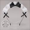Lovely Sweet Hairband Anime Maid Cosplay Headband Lolita Ruffled Lace Headwear Handmade Satin Bowknot Hair Accessory