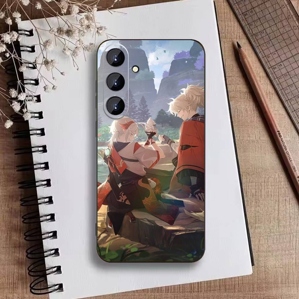 AGenshin A-Kaedehara Kazuha Phone Case For Samsung Galaxy A73,A21s,A22,A31,A52,A53,A71,A41Soft Black Shell