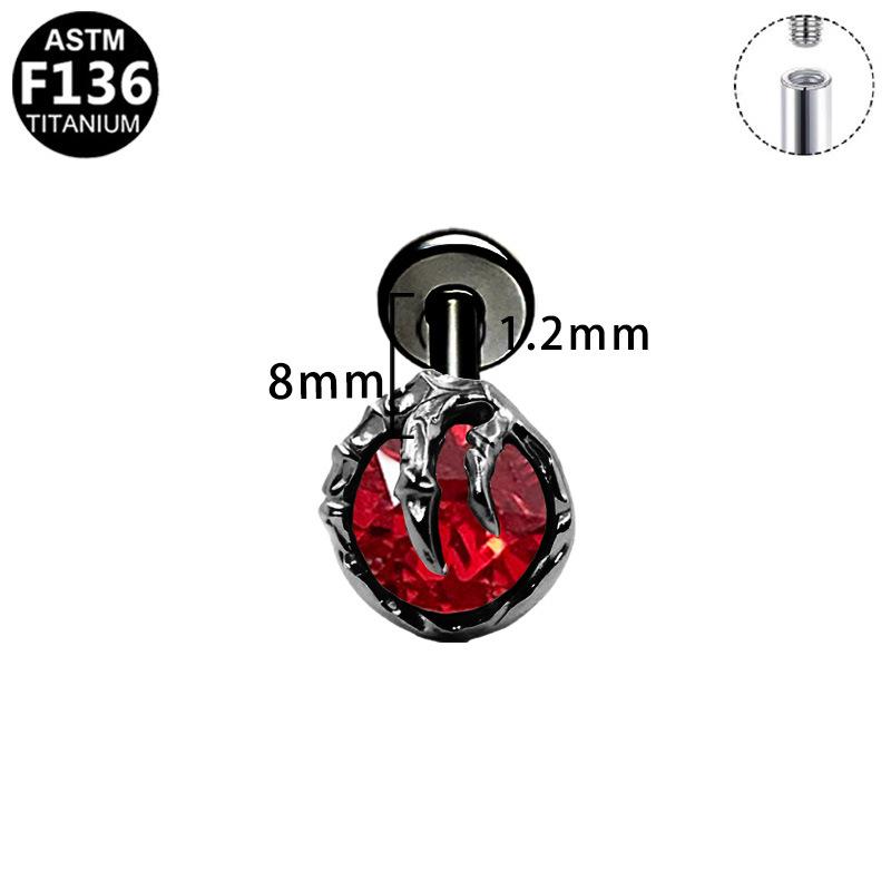 Titanium Heart Bat Wing Ear Stud Piercing Earring, Fashionable and Sweet European-Korean Style.