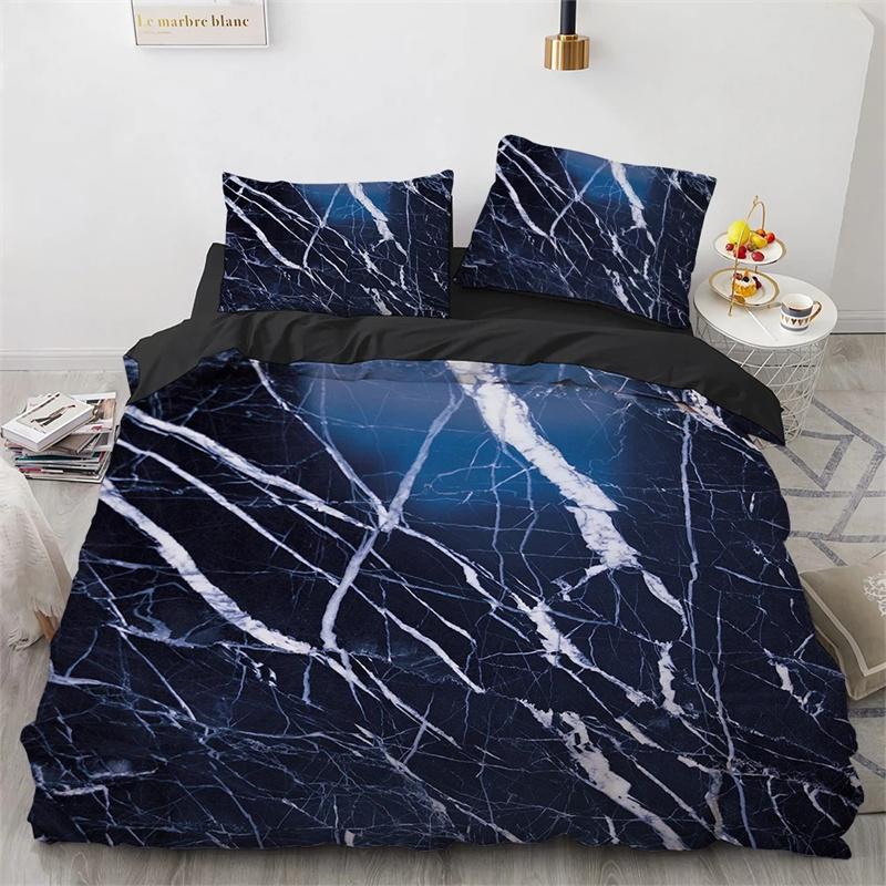 Marble King Queen Duvet Cover Cool Black White Texture Pattern Bedding Set Teens Adults 2 3pcs Polyester Quilt Cover