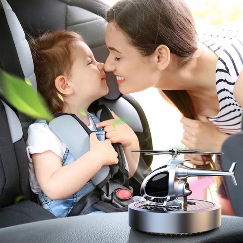 Solární auto, vůně, vrtulník, stolní dekorace, kovové letadlo, model letadla, automaticky rotující difuzér parfému