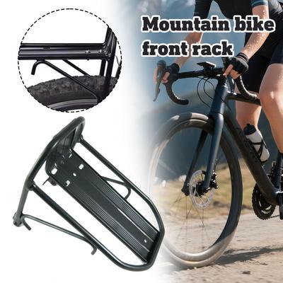Bicycle Front Cargo Rack for Mountain Bike Basket Bracket Aluminum Alloy Front Fork Cargo Holder for Cycling Bicycle Equipment