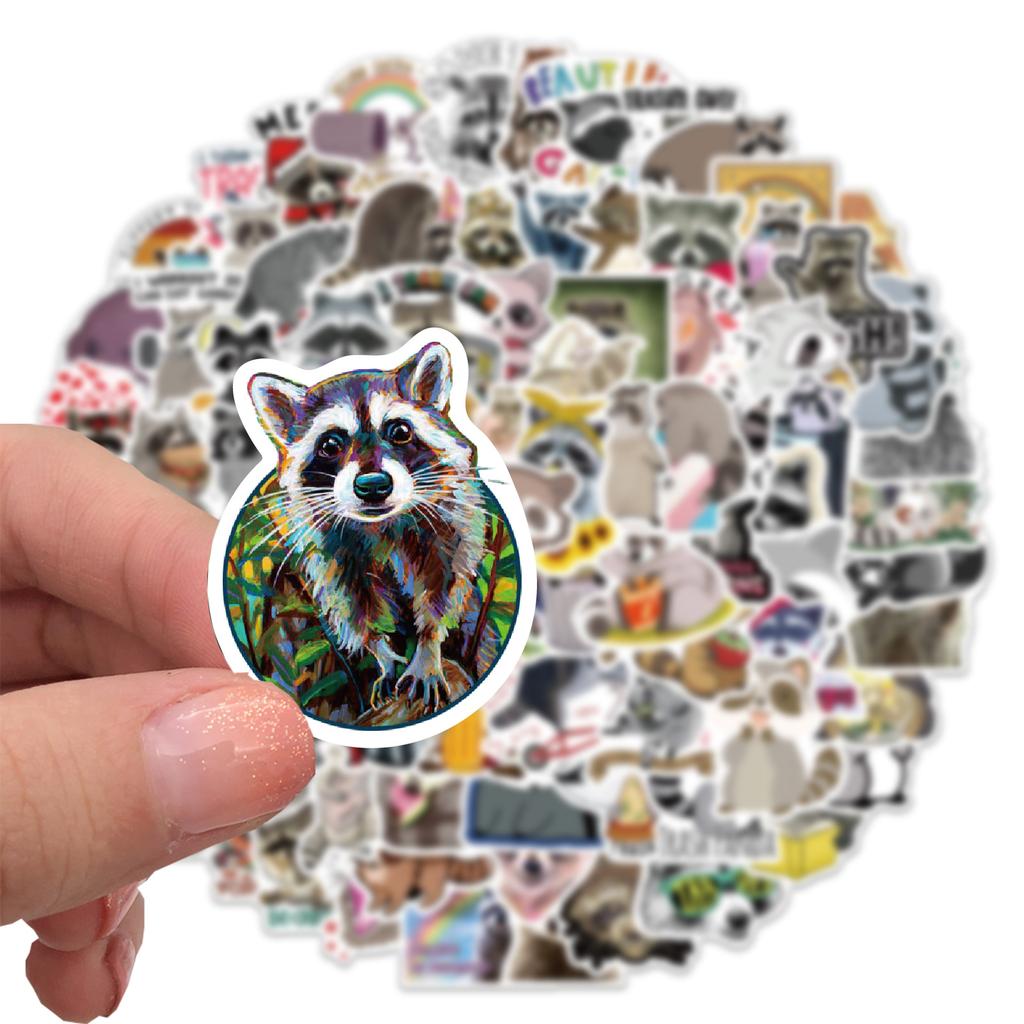100 Cartoon Animal Raccoon Graffiti Stickers Decorate Ipad Suitcase Notebook Diy Waterproof Stickers