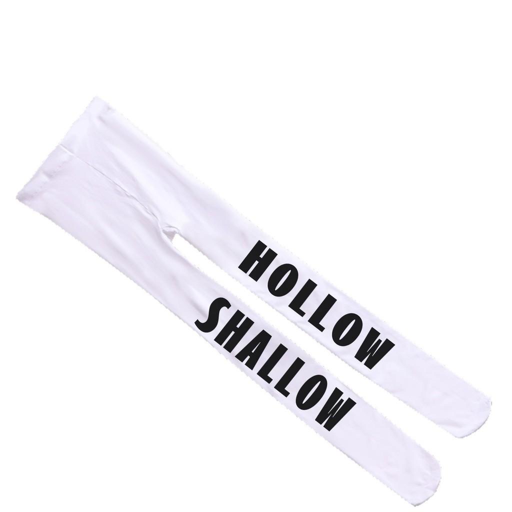 Velvet Letter Print Tights With Breathable Shaping For Young Women