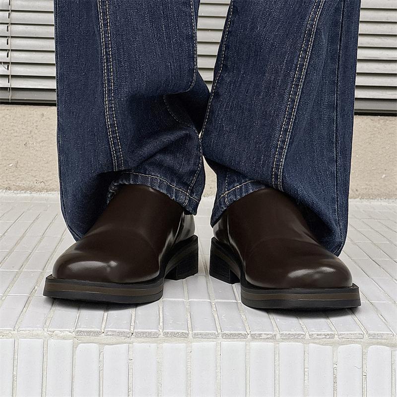 Fashion Men's leather shoes Trendy thick bottom height increasing style Fashion party and business office Trendy youth shoes Classic