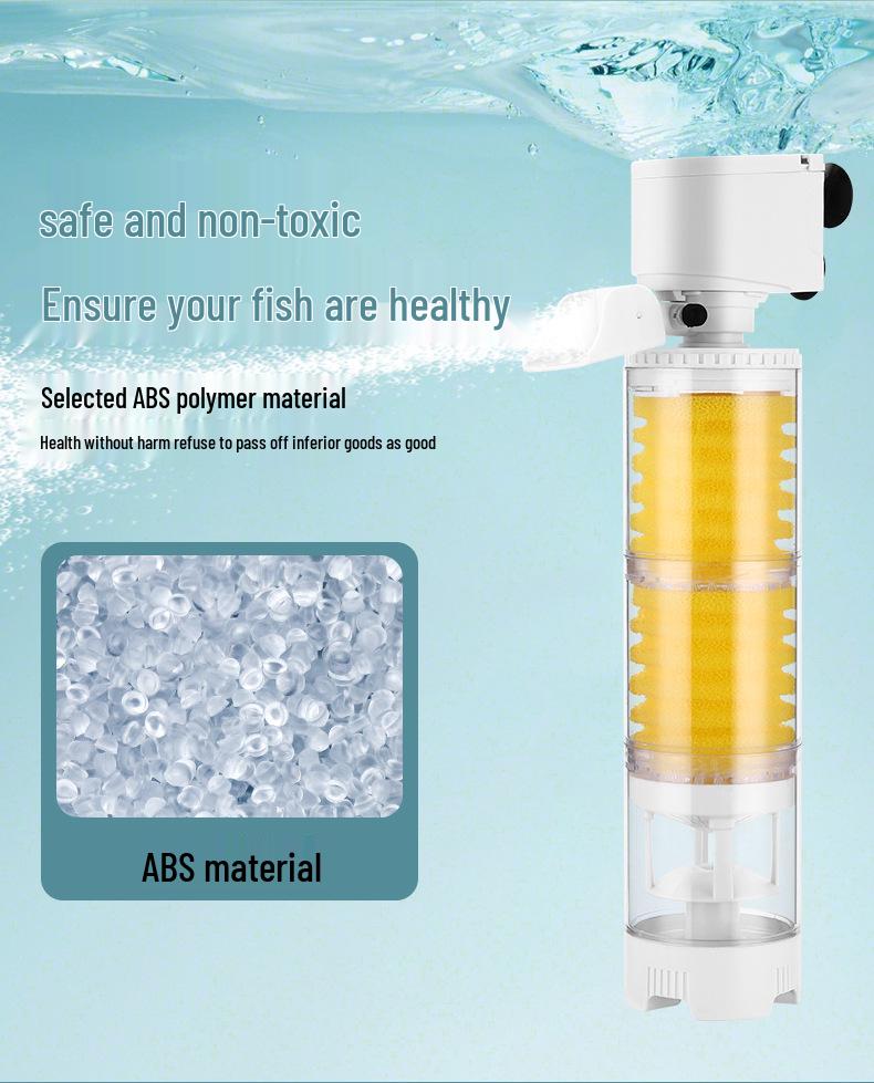 3-in-1 Aquarium Filter & Feces Separator with Built-in Circulating Water Pump