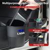 Vertically Ribbed Plastic Car Storage Box Trash Can Clip Installation For Lada Priora Sedan Sport Kalina Granta Vesta Niva